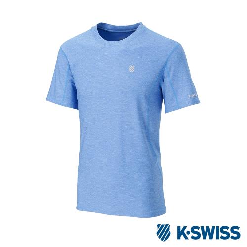 K-SWISS  PF Melange Tee排汗T恤-男-寶藍