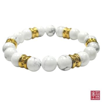 【金石工坊】白紋石能量手鍊(10mm)