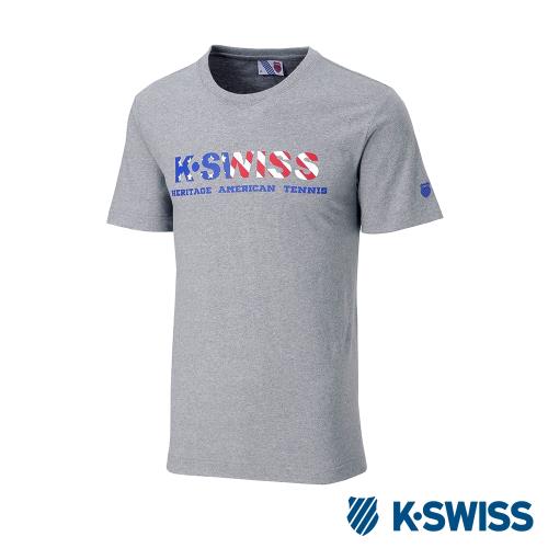 K-Swiss Shield Logo Sweatshorts印花短袖T恤-女-灰