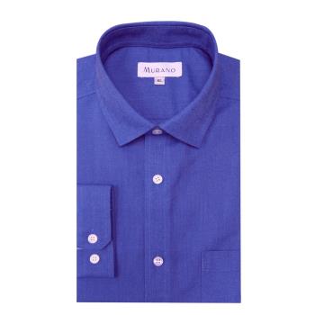 臺灣製[MURANO]休閒牛津長袖襯衫-牛仔藍(L~3XL)