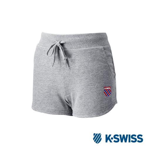 K-Swiss Print Logo Swearshorts棉質短褲-女-灰