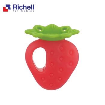 【Richell 利其爾】寶寶咬咬系列固齒器- 草莓 (附盒)