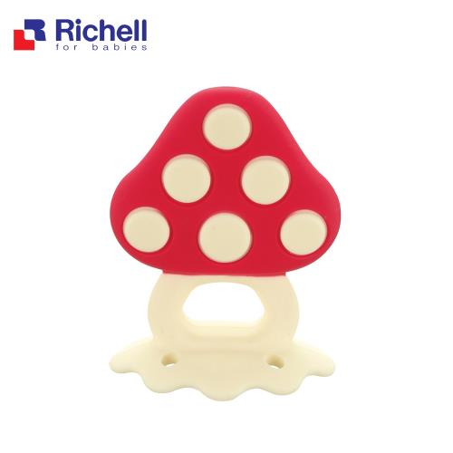 【Richell 利其爾】寶寶咬咬系列固齒器-蘑菇  (附盒)