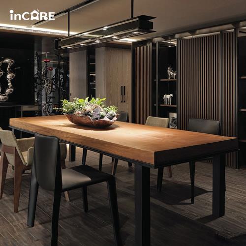 【Incare】原木工業風加厚機能桌(160cm)/餐桌/實木桌