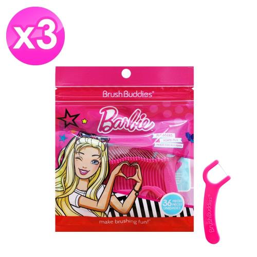 美國進口 Barbie兒童牙線棒36支x3組
