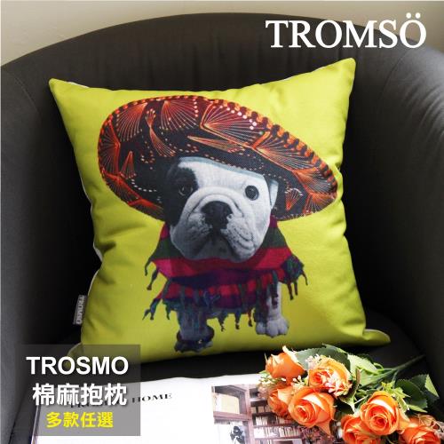 TROMSO-超值二入組-品味英倫棉麻抱枕_44x44cm 多款任選