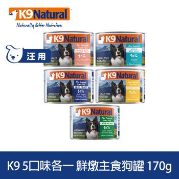紐西蘭K9 Natural 90%鮮燉生肉主食狗罐 5種口味 170g 5入