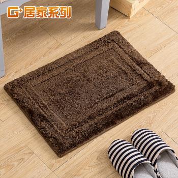 G+居家-記憶綿毛絨彈力止滑墊加厚款-深咖啡40x60cm 回型