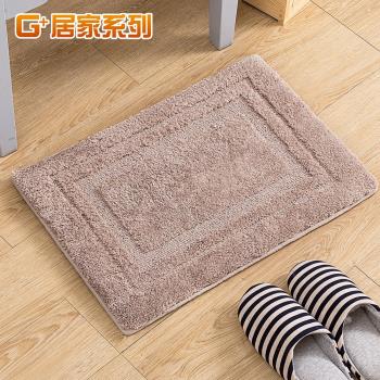 G+居家-記憶綿毛絨彈力止滑墊加厚款-淺咖啡40x60cm 回型