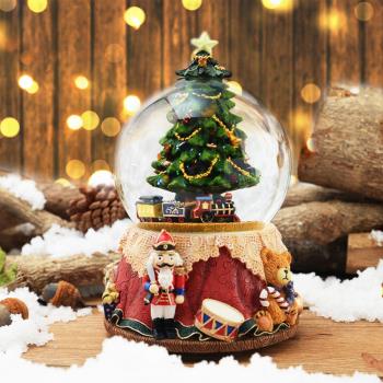 【JARLL讚爾藝術】 ~聖誕小火車 聖誕 水晶球音樂盒(HX0286-GT) 聖誕節 交換禮物 (預購)