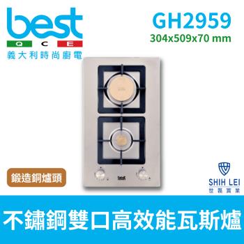 【義大利貝斯特best】精密銅爐頭不鏽鋼雙口高效能瓦斯爐 GH2959