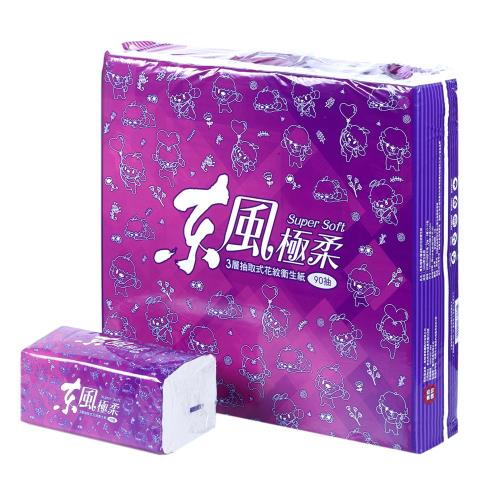 東風極柔3層抽取衛生紙(90抽x10包x6串)
