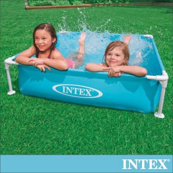 INTEX 方型四柱游泳池/戲沙池122x122cm(337L) 2歲+(57173)