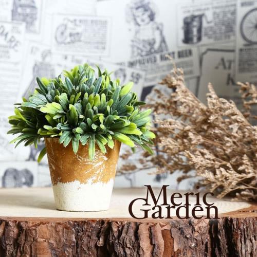 Meric Garden Zakka風格居家裝飾高仿真植物景觀盆栽桌面擺設（綠半球S）