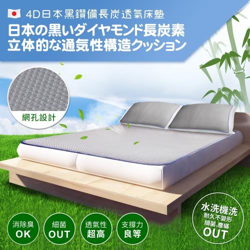 qmodern Q之夢-日本備長炭-4D透氣床墊(單人加大3.5尺)四季通用