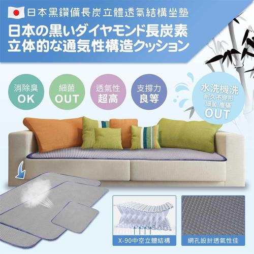 【qmodern Q之夢】日本備長炭-4D透氣沙發墊坐墊 椅墊/沙發墊(55*55CM-單人坐墊)