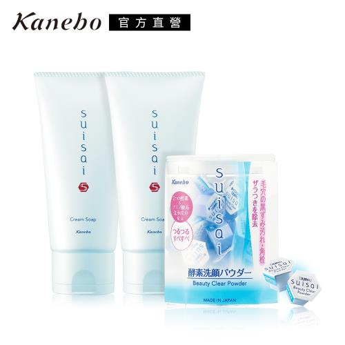 Kanebo 佳麗寶 suisai保水淨透皂霜+酵素粉潔顏組