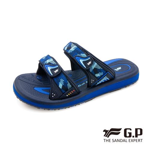 G.P 女款簡約織帶風格雙帶拖鞋G0573W-藍色(SIZE:36-39 共三色)
