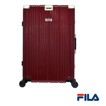 FILA 29吋碳纖維飾紋系列鋁框行李箱-殷紅金