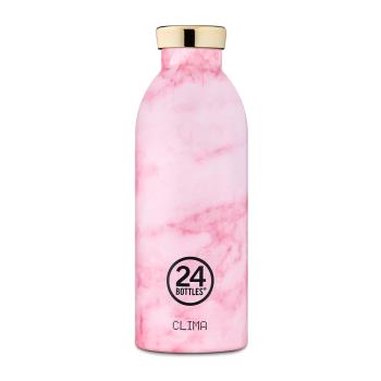 【義大利 24bottles】不鏽鋼雙層保溫瓶 500ml - 粉紅大理石