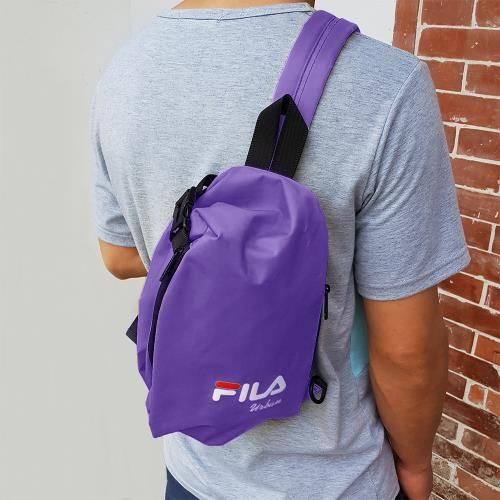【FILA】三角立體單肩包-薰衣紫