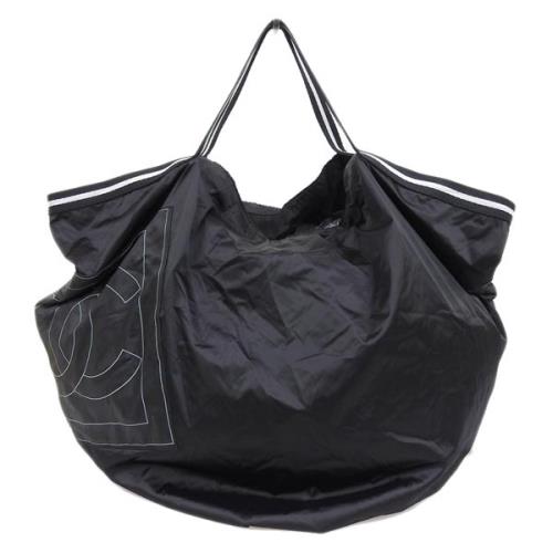 CHANEL SPORT系列-黑色輕量帆布隨身收納式超大購物包(展示品)