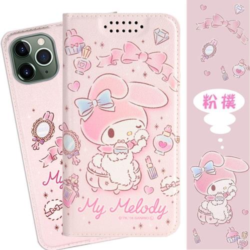 【美樂蒂】iPhone 11 Pro (5.8吋) 甜心系列彩繪可站立皮套(粉撲款)