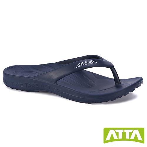  【ATTA】足弓均壓簡約夾腳拖-藍色