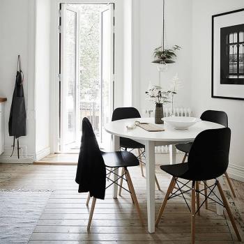 【E-home】EMS北歐經典造型餐椅 黑色