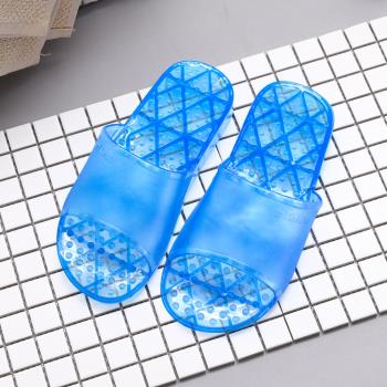 【333家居鞋館】素色透明浴室拖鞋-藍色