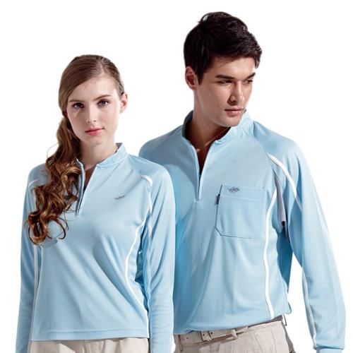 【Londa Polo】吸濕排汗男版長袖POLO衫P91533淺水藍色