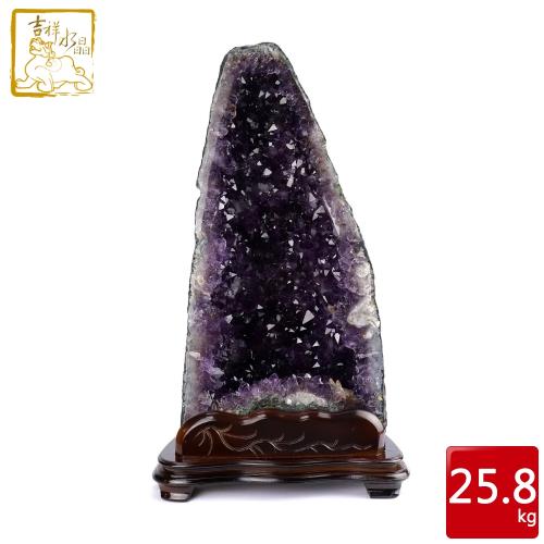 吉祥水晶 巴西紫水晶洞 25.8kg 帶鈦帶財