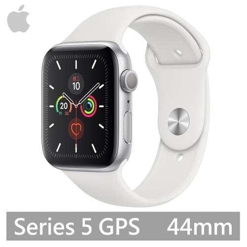 Apple Watch Series 5 GPS版 44mm 銀色鋁金屬錶殼配白色運動錶帶 (MWVD2TA/A)