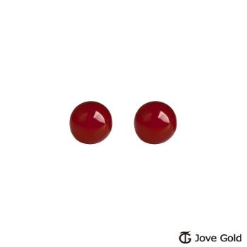 Jove Gold漾金飾 純淨黃金/紅瑪瑙耳環
