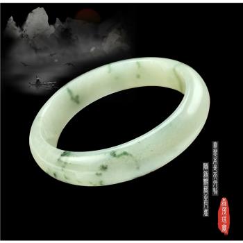 【森茂珠寶】緬甸天然翡翠A貨 飄花鐲