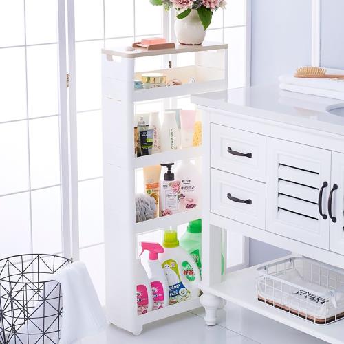 E-Life-多功能移動木板頂隙縫收納四層置物架