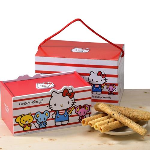 現貨+預購-[Hello Kitty]芝麻蛋捲-麻吉禮盒(蛋素)