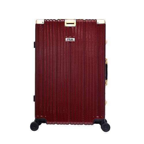 FILA 20吋碳纖維飾紋系列鋁框行李箱-殷紅金