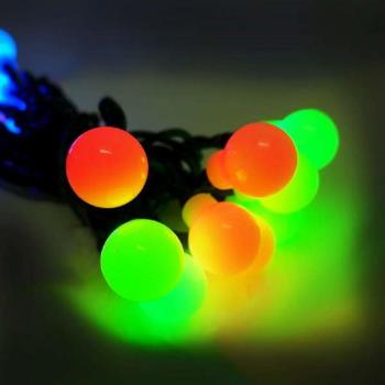 摩達客-聖誕燈裝飾燈LED20燈珍珠燈造型燈(彩色光)(插電式/自動雙色雙閃)