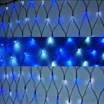 摩達客-聖誕燈裝飾燈LED燈 128燈 網燈 (藍白色光) (高亮度又省電)