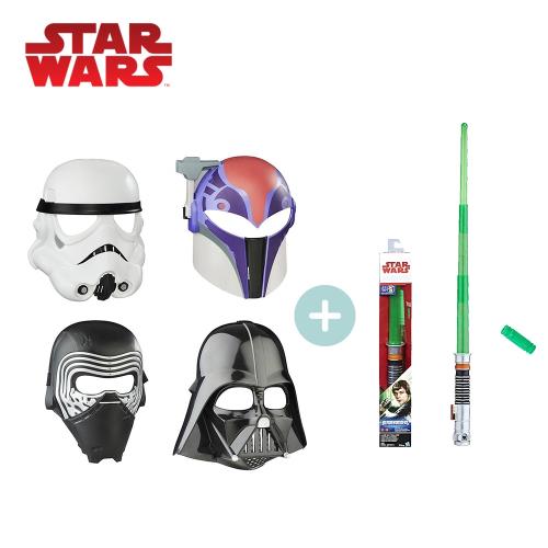 [下殺]孩之寶hasbro-星際大戰電影-基本面具組+伸縮光劍組