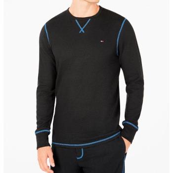 Tommy Hilfiger 2019男時尚針織保暖黑色圓領長袖內衣