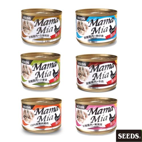 SEEDS 惜時 MamaMia 機能愛貓雞湯 貓餐罐 共6種口味-170克 (170g) X 6入