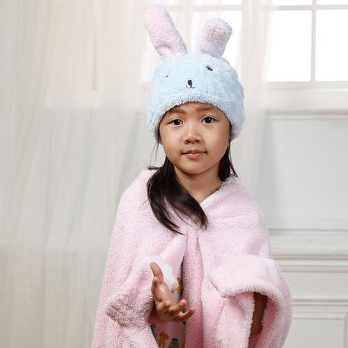 【MORINO摩力諾】超細纖維動物造型速乾兒童浴帽(兔子)