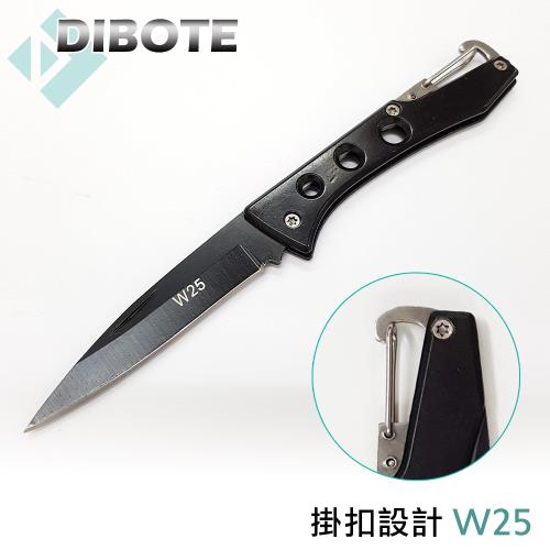 迪伯特DIBOTE  高硬度戰術型口袋折疊刀(黑色帶扣環) #W25