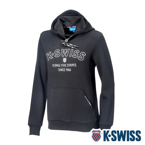 K-SWISS Embossed KS Logo Hoodie連帽上衣-女-黑