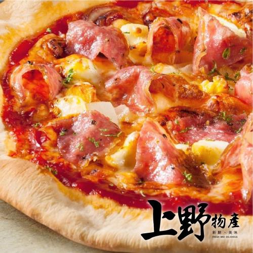 【上野物產】8吋薩克森香腸切達起司披薩 (255g土10%/片) x16片