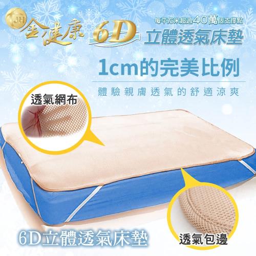 金健康6D立體透氣床墊(雙人)+特製洗衣袋