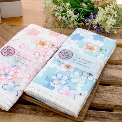 【台灣興隆毛巾】滿滿櫻花紗布毛巾 12條毛巾組   (雙層織造)