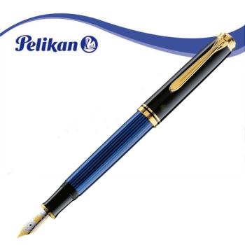 Pelikan 德國百利金 Ｍ600 14k 鋼筆 - 藍條紋金夾